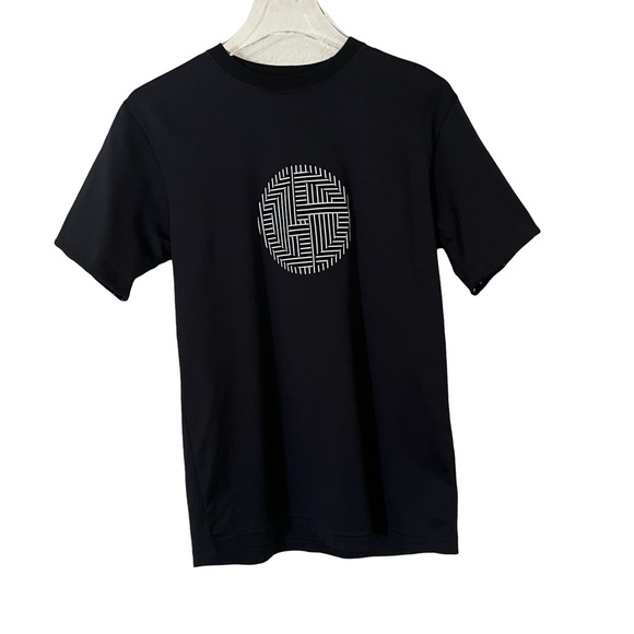 FINAL SALE Giorgio Armani Black & White Graphic Logo Cotton T-Shirt Women’s 4 - Picture 6 of 10